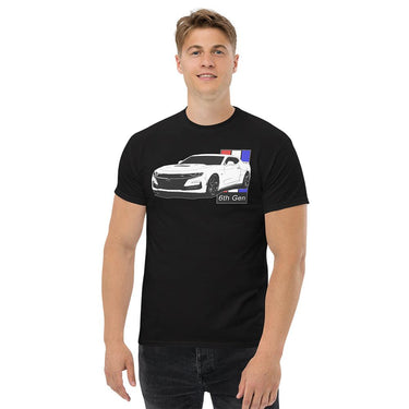 man wearing a 6th Gen Camaro T-Shirt in black